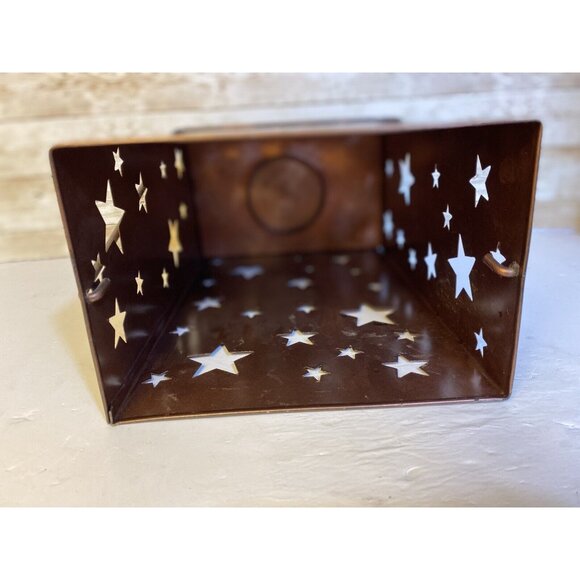 Rustic Stars Metal Lantern Luminary For 12” Tall Fits 3” Diameter Pillar Candle - Picture 8 of 14